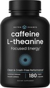 Cafeine Pills with L-Thenine for Focused Energy, Smooth & Clean Energy Supplors for Focus and Perforce, no Crash, no Jiters, 60 Vegan Energy Pills 配有 L-Thenine 配有聚焦能源,平滑和清洁能源补充剂 聚焦和性能,无崩溃,无焦特尔,60维冈能源 Pills