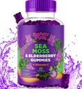 Sea Moss Gummys & Elderberry - 维生素C + Zinc – 超强Immune & 甲状腺支持助推器 Gummy Bears for Kids & 成人 - 60 Seamos Gummys - 在美国制造.