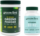 绿地第一 - 薄荷 - 30种服务 - 绿地粉超级食品,49种超食品,15+有机水果和蔬菜,乳品免费,Vegan & Non-GMO - 9.86 oz和D3+K2 维生素,60种蔬菜卡普尔