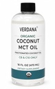 Verdana Organization MCT Oil 16 oz – Keto Coffee的食品等级 USDA Official for Food Coffee, Unfriended Natural Oil Publishing Mouthwash & Massage – 椰子衍生物,分泌物 – 中链 C8 C10 – 非GMO,科舍尔