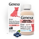 Genexa Children's Clean Acetaminophen 儿童首选食品 儿童减肥剂 儿童减肥剂 免费 零人工添加剂 年龄 2-11 美味有机蓝莓液体 4 floz