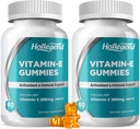 维生素E Gummys 268mg 400 IU, 天然维生素E 成人可食用补充剂, 女性和男性, 皮肤和免疫健康, 抗氧化剂, 橙色Flavor, 120 Counter