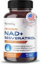 Liposomal NAD+ 600 mg 配有细胞能量和健康衰老的Resveratrol 200mg – 180 Capsules – Vegan, Non-GMO, 美国制造