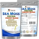 NELCIA的天然HERBS海 Moss Ashwagandha 蛋白粉 - 爱尔兰自然海 Moss, Bladderwrack和Burdock根,黑种子和Shilajit粉(16oz)
