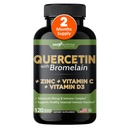 Gade 营养素 Quercetin with Bromelain Vitamin C and Zinc Vitamin D3 → 免疫支持补编,载于 Capsules → Non-GMO, Gluten-Free, Vegan → 美国制造 → → 2个月供给