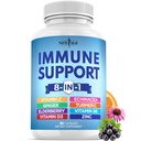 新AGE 8 in 1 Imunal Support Buster Supplement 配有 Echinacea,维生素C和锌50mg,维生素D5000 IU,Turmeric Curcumin & Ginger, B6, 老年莓60 Count (Pack of 1).