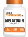 Bulk Assupports.com 梅拉托宁 5 mg 软胶 - 成人的梅拉托宁,睡眠补充 - 5mg 美拉托宁/服务, Gluten Free, 1 Softgel每服务, 365 counter (Pack of 1)