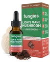 Fungies Lion's Mane Mushroom Liquid Drops, 巧克力 - 与狮子 Mane 提取的叮当支持脑雾,焦点,记忆与健康的Mood - 蘑菇复合体 成人补充 - 30 services