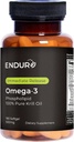Endur Omega-3 Phospolipid(100%纯磷脂油),心脏健康补充剂,为最佳吸收,Gluten Free,500mg(180软胶)制定.