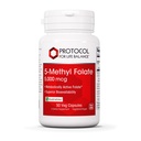 生命平衡议定书 5-甲基乙基folate 5,000mcg - 高级甲基Folate 生物利用率 - 用于大脑支持 - 女性和男性的Folate 补充剂 - Kosher & Vegan - 50 Veg Caps