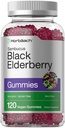 Horbaach Black Elderberry Gummys 120 桑布库斯伯爵 与 锌和维生素 C 一起提取 与 Berry Flavor | Vegan, Non-GMO, 和 Gluten 成人免费补充