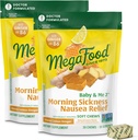 MegaFood Baby & Me 产前疾病救济,姜汁,配有维生素B6,无9食物过敏剂,蜂蜜柠檬姜汁Flavor,30 Chews (Pack of 2).