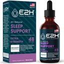 E2H 天然睡眠支持 - 液态梅拉图宁与香蜜酒,西安宁 - 睡眠更好,更深,更长 - 维冈,无转基因 - 提供压力缓解 - 2 Fl Oz