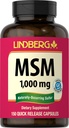 Lindberg MSM Capsules 1000mg = 150 Pills = 男女补充药 = 甲基磺酰甲烷 = | Non-GMO, Gluten Free