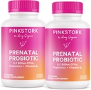 Pink Stork 预产期避孕药,供有维生素B6和预生素的妇女使用 -- -- 早安疾病、古特微生物和免疫支持 -- -- 怀孕