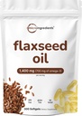 Flaxseed Oil 1400mg Softgels, 300 counts | w/ 700mg ALA Omega 3, Cold pressed, 富含脂肪酸, Alpha Linolenic Acid, 支持心脏健康和免疫系统 | Non-GMO, No Gluten - 300 services