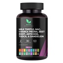 Mishas Nutracuticals Milk Thetle Dandelion Root, NAC和TUDCA 补编 - 支持肝脏健康,肝脏清洁除毒,肾脏和呼吸卫生与消化系统 - 60 Vegan Capsules