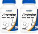 营养成本L-Tryptophan 500mg,120卡普勒(2瓶)