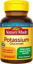 Nature Made Potassium Gluconate 550 mg, 心脏健康支持的饮食补充, 100平板, 100天供应