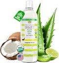 USDA 认证有机Aloe Vera Gel 12 oz - 100%纯度,冷压,手工收获,与椰子,Lime & Verbena 基本油,无化学 - 皮肤和头发护理,美国制造