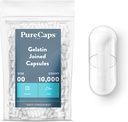 纯Caps USA - 空 Gelatin Capsules Size 00| 10,000 加入 Pills| Clear| 非GMO认证 SLS, Gluten, 防腐自由