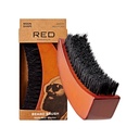 由Kiss Beard Brush 制作的RED 配以100%的天然野猪Bristles供男性使用、Premium Wooden Brush 、Beards Mustaches Groming Showing Comb、Tame和柔软面发(MOON SHAPE)