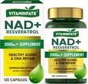 NAD+ 补编 2000 mg - 120 Capsules True NAD+ & Resveratrol, NMN 抗衰老替代支持,细胞能量与修复,代谢和脑促进 男女