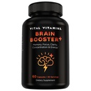 维他命素 诺特罗皮克大脑补充剂 Plus - 用于记忆,焦点,浓度,神经能量,明亮 - 与狮子的马恩蘑菇 - 60 Capsules