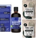 Junle Powders Bilberry 眼睛有机比尔贝利的提取 眼睛 Shilajit 粉末 Raw Shilajit 男人 5 Ounce Bag 唐卡特·阿里 男人 粉末 282 服务 Tonkat-Ali 长条根