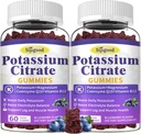 2 Pack Potassium Citrate Gummys, 肌肉健康钾补充剂, 腿板减压和电解平衡, Vegan, Non-GMO, Gluten - Free, Bluberry Flavor, 120 Counter