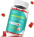 Ashwagandha Gummys与L-THEANINE, Ashwa Root Supplement Gummy for Menman, 60 Strawberry Flavored Gummys (英语:Ashwa Root Supple Supplement for Municiple Menics, 60 草莓火烧的Gummys (英语).