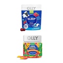 OLLY 孩子们 睡觉 Gummy, Melatonin, L Theanine, Chamomile, 60 伯爵和孩子们 多维塔明 Gummy Worms, 维生素 A C D E Bs Zinc, 70 伯爵