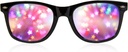 GloFX 黑色框架 恒星 Diffraction Glass – Laser Etched for Stunning Starburst Light Effect, 灵活和持久, 完美用于狂欢节和节日