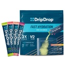 DripDrop水利包 - Sunburst Variety包 - 单服务电解质 粉末 饮料 混合剂 - Lemon Lime,草莓,桃子,黑樱桃 - 非GMO, Gluten Free, Vegan - 32棒