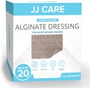 JJ CARE 银钙 Alginate 伤口穿戴(包件20) 4x5, 银铝伤口穿戴 个人包装 高吸附性 非干燥的伤痕