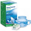 SinuCleanse Soft Tip Neti Pot Nasal Wash System, Relieves Nasal Conception for Cold & Flu, Dry Air, Allergies, 30 All-Natural Saline Packets, 美国制造的鼻腔摄入量