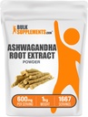 Bulk Ashwagandha root screw Powder - Ashwagandha Supplement, 草药补充 - Vegan & Gluten Free, 600 mg / service, 1kg (2.2 lbs) (一袋)