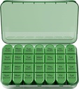 Odaro周刊药丸组织者 4 Times a Day, Daily Pill Box 7 Day,大型旅行药丸案,28 Competment to Hold Medicine, Vitamin and Supplement - Full Olive 存档副本.