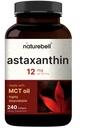 NatureBell 最大强度 Astaxanthin 12mg, 240 Softgels - 4个月供应量 - 来自Haematococcus Pluvialis Microalgae的天然抗氧化剂 → Non-GMO, Gluten Free
