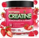 Creatine Monohydrate Gummys for Men and Women 120 CT - 5600mg of Creatine Monohydrate per service, Chewable Creatine Monohydrate for Muscle Support & Energy Boost, Sugar Free, Vegan (Strawberry Flavor) (英语:Strawberry Flavor) (美国英语)美国英语:Creatine Monohydrate for Muscle Supports & Energy Boost, Sugare, Vegan (美国英语:美国英语)