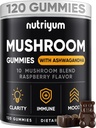 蘑菇 Gummys 10 Blend 120 pcs - Lions Mane, Ashwagandha, Turkish Tail, Cordyceps, Chaga, Reishi 蘑菇综合体 - 蘑菇增刊 Imune,能源,明亮和认知
