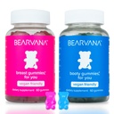 BEARVANA Top & Peach Support Combo Pack Gummys for Women 9 草药摘录 包括 Fenugreek, Maca & Fennel 基本维生素 | Berry Flavor | 2-Pack(120 Gummys)