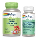 SOLARAY 爱尔兰海 Moss 500mg和Nattokinase Serrapeptase 补充 - 天然维生素、矿物的井包 - Gut Health, Sinus,心脏健康支助,60天保障,100/30ct