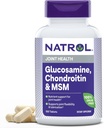Natrol Glucosamine、Chondroitin和MSM, 成人饮食补充,联合保健补充,150张平板电脑,最多50天的供应