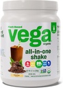 Vega Overical-In-One Vegan蛋白蛋白粉摩卡(9名服务员) 超级食品原料,豁免支持维生素,Keto Friendly, Pea Protein for Women and Men, 12.7oz (Package May Vary)
