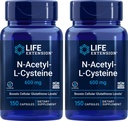 寿命延长 N-乙酰-L-Cysteine(NAC) 600mg, 150 capsules (Pack of 2)