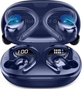 2025年无线耳鸣运动 蓝牙 5.4 Earhooks耳机的耳机,50H Stereo Deep Bass Over Ear Buds的耳机,有4个ENC噪声取消Mics的耳机,IP7 用于运行Workingout Gym的防水耳机 - 蓝色