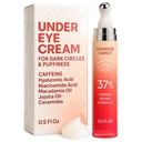 水牛眼下咖啡因(Cafeine Under Eye Cream for Puffness and Backs Under Eyes) - 为水牛眼和黑圈滚车 女性,男性,Hyaluronic Acid and Niacinamide Seum - 面部水牛眼减少器