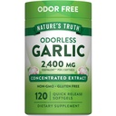 大自然的真理无味大蒜 2400 mg → 120 软胶 → 提取药片 → 非GMO, Gluten Free Supplement