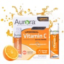 Aurora Nutrascience Liposomal 液体维生素C - 成人健康免疫辅助剂,无糖,每服3000毫克,Vegan,Gluten Free,N-GMO - 32个单一服务包,橙色